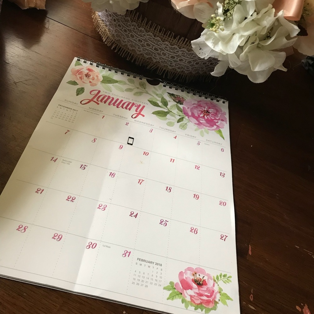 2018 calendar floral